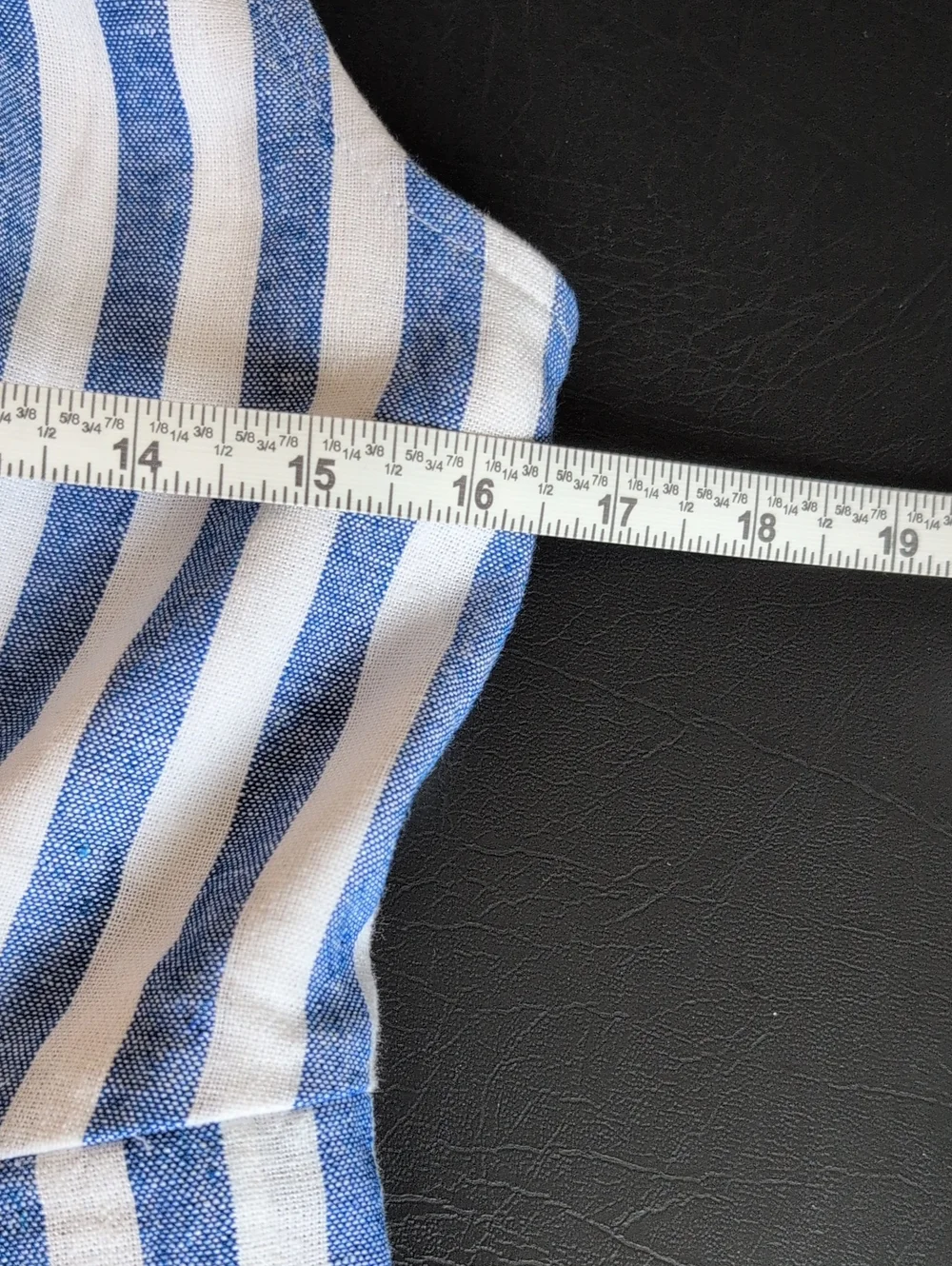 Old Navy, Navy and White Striped Sleeveless Linen Dress With Pockets - Picture 7 of 9
